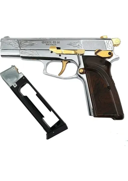 EKOL ES 66 Havalı Tabanca İşlemeli Parlak Beyaz - 4.5 mm